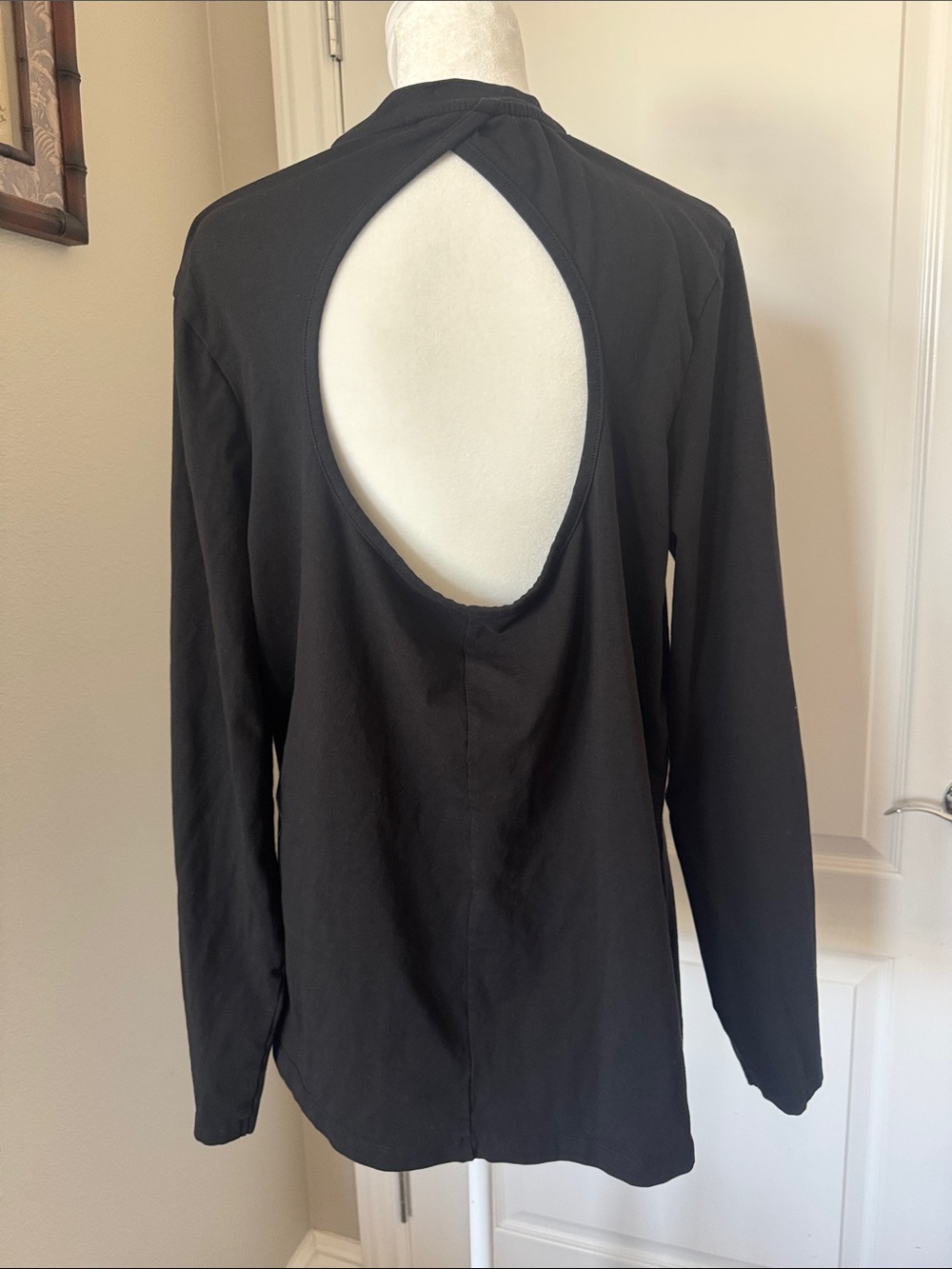 long tall sally Black Long-Sleeve Top with Oval Back Cutout